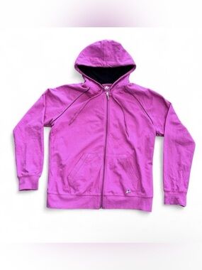 Women's XL Pink Full Zip Cotton Hoodie Lightweight Athletic Sweatshirt Athletech